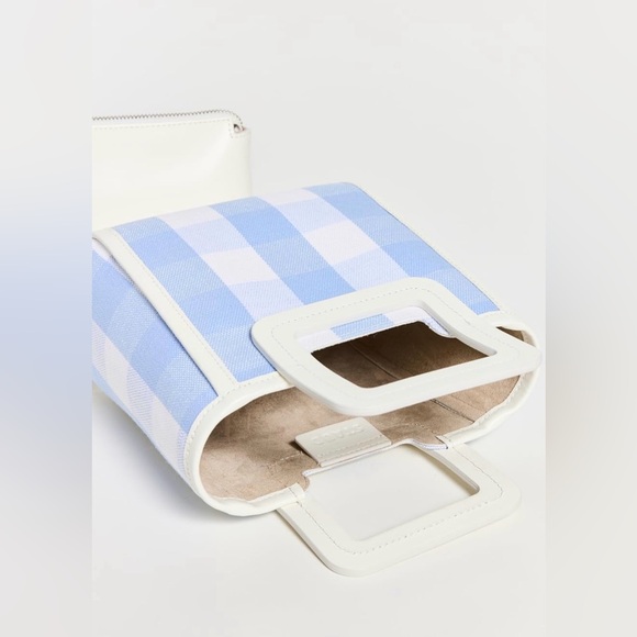 STAUD Mini Shirley Bag Sky Gingham EUC - Picture 2 of 12